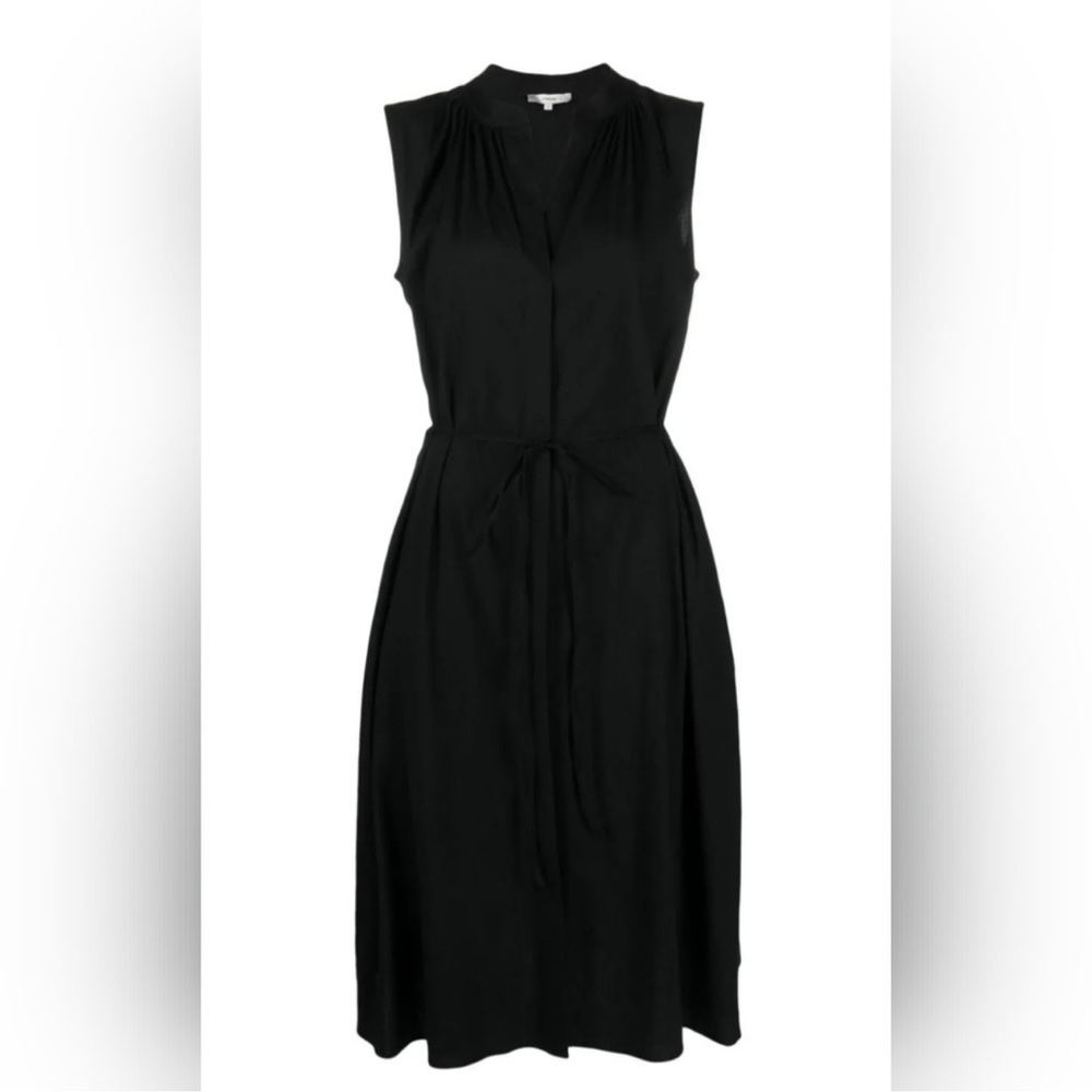 Vince shirred band collar dress